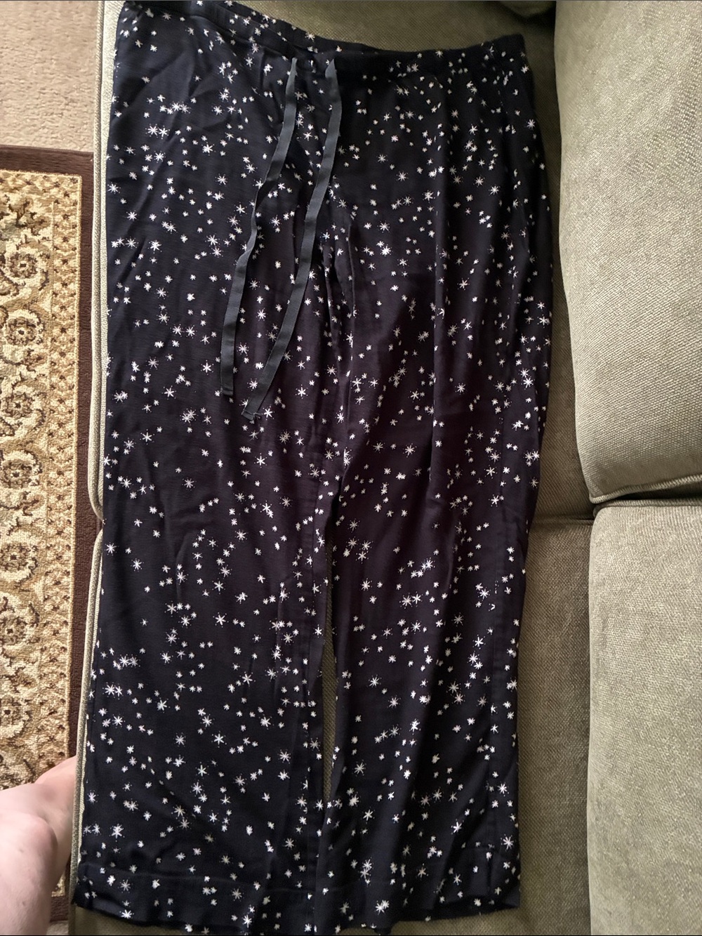 Ann Taylor Navy Pajama Pants with White Star Print
